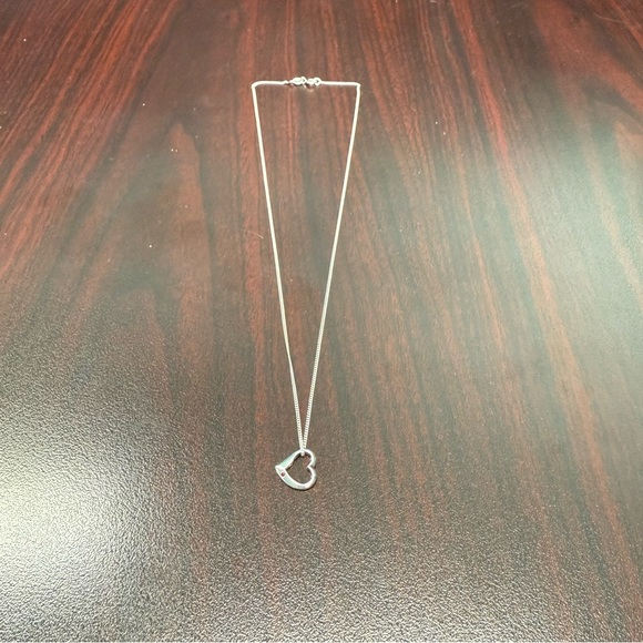 Avon Sterling Silver Ruby accented open heart necklace NIB vintage 2004 - Picture 2 of 7